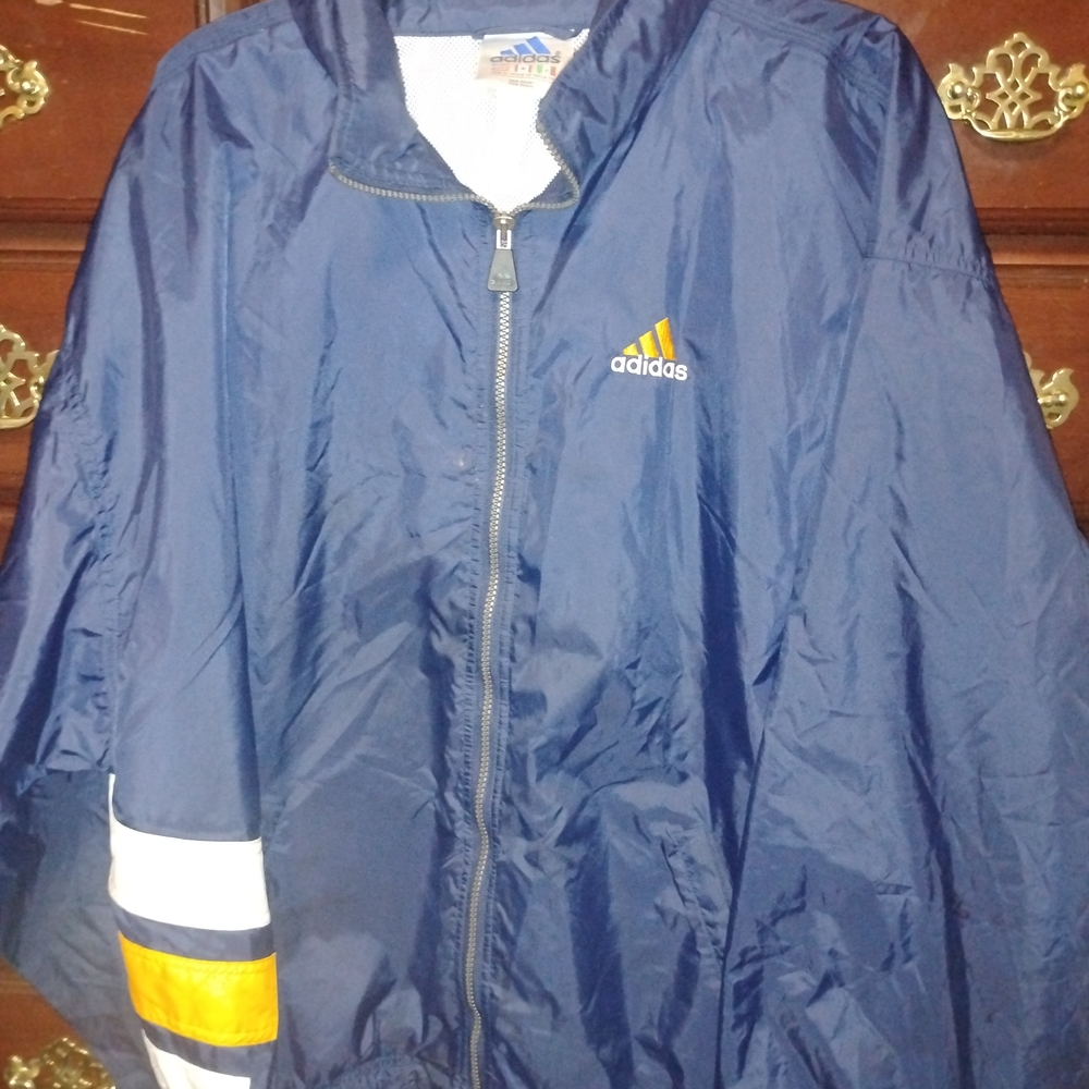 Adidas Men's Blue Windbreaker Jacket